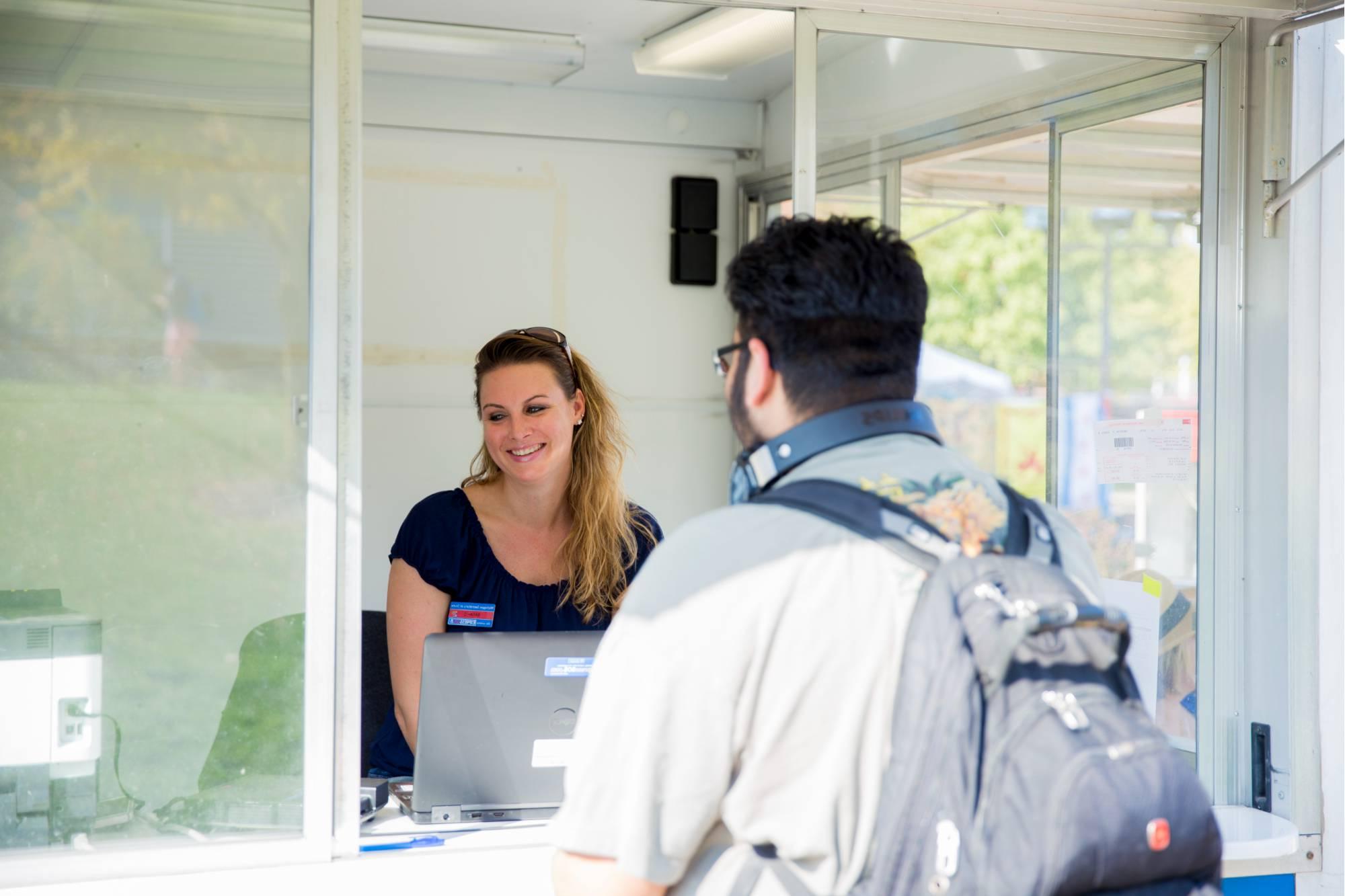 Student consulting with the Secretary of State